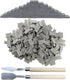 Woohome 350 PCS Gray Mini Wall Bricks, Miniature Figurine Model Brick Building Set with Scraper for Fairy Garden