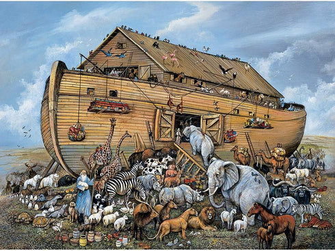 Bits and Pieces - 1000 Piece Jigsaw Puzzle for Adults 20" x 27" - Noah's Arc by Artist Ruane Manning - Biblical Boat