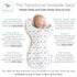 Amazing Baby Transitional Swaddle Sack with Arms Up, Half-Length Sleeves, Mitten Cuffs, Medium, Tiny Elephants