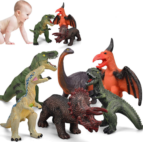 Jumbo Dinosaur Toys 6 Piece Set for Kids and Toddlers, Large Soft Dinosaur Toys for Ages 3-5, Perfect Birthday Gifts