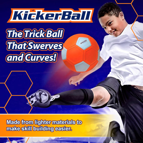 Kickerball Swerve and Curve Size 4 Soccer Training Ball for Indoor and Outdoor Play, Fun for Kids and Adults