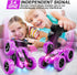 2.4 360 6 7 8 9 10 11 12 QUNREDA RC Cars, Purple Remote Control Car for Girls, GHZ Double Sided RC Stunt Car Rotating