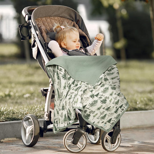 47"x47"(Blue) lulumoon Muslin Baby Blanket for Boys: Soft Cotton Toddler Blanket for Daycare - Reversible Lightweight