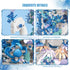 Set (2470 Blue Flowers Peacock Building for Adults - Creative Animal Botanicals Peacock Bird Toy Home Office Art Deocr