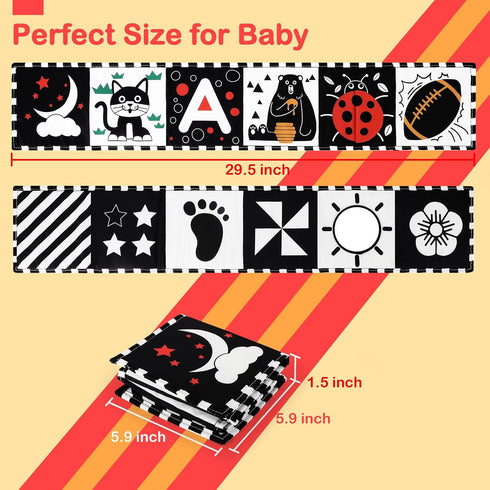 Black and White Baby Toys, High Contrast Newborn Sensory Toys for Brain Development, Infant Visual Stimulation