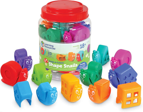 Learning Resources Snap-n-Learn Shape Snails, 20 Pieces Educational Toys