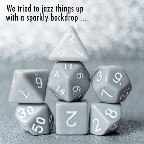 These Dice are Dull, Sir GameAlot Set of 7 Boring Polyhedral Dice for Dungeons and Dragons and RPG
