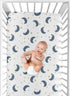 Sweet Jojo Designs Fitted Baby Crib Sheets (Moon and Star) for Boys or Girls, Infant Nursery, Toddler Room - Standard
