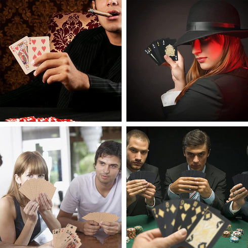 2 Packs Standard Playing Card Decks - Waterproof Plastic Poker Cards for Texas Hold'em, Blackjack, and More