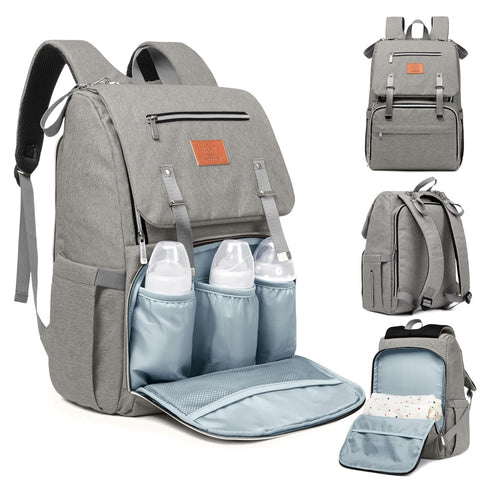 KeaBabies Baby Diaper Bag Backpack with Changing Pad - Waterproof Baby Bag