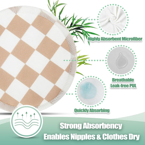 (14 Pack) 4.7 inch wegreeco Nursing Breast Pads + Laundry Bag & Travel Storage Bag, Option - Washable & Reusable