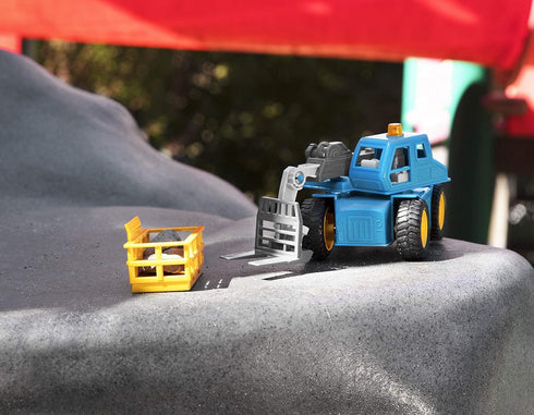 7-Inch 3+ Driven by Battat Telehandler Forklift Toy with Lights & Sounds, Movable Parts, Construction Vehicle for Boys