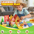3 42PCS Otters Magnetic Tiles Toys with Farm Animals, Magnetic Building Blocks Educational STEM Toys for Birthday Party