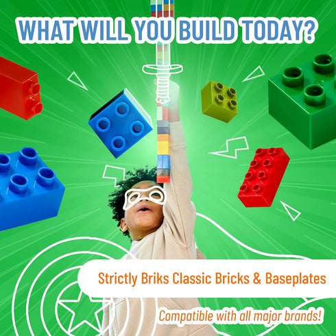 Strictly Briks Classic Bricks Starter Kit - 96-Piece Black 2x4 Set, Compatible with Major Brick Brands