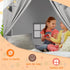 Kids Play Tent with Padded Mat & Star LED Lights for Ages 4-10, Large Indoor Play Room House Tent for Toddler Children