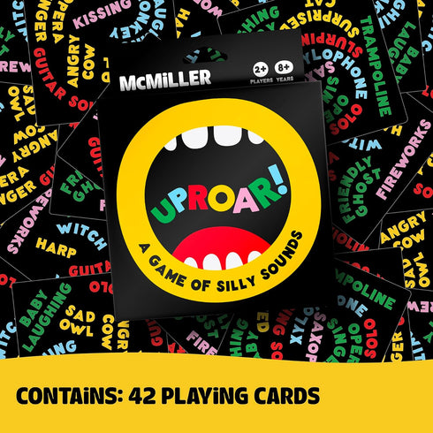 UpRoar! The Card Game of Silly Sounds, Plastic-Free Family Party Game for Kids, Teens, Adults, 2+ Players, Eco-Friendly