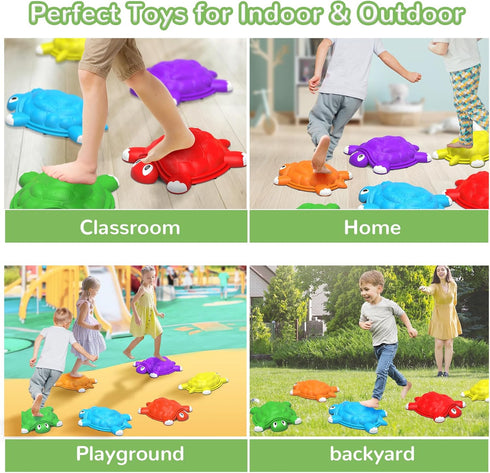 ABERLLS Stepping Stones for Kids, Turtle Balance Climbing Toys for Ages 3-7, Outdoor Indoor Sensory Play, Obstacle