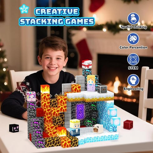 3-10, Magnetic Blocks Building Tiles for Kids - STEM Educational Sensory Toys for Boys & Girls Ages Christmas