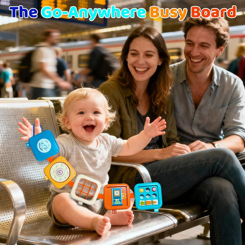 Toylfort 1 6-12 1-3 Montessori Busy Board for Year Old, Airplane Toys for Babies Months, Sensory Fine Motor Skills