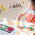 Set 24 36 Pillowhale Wooden Pretend Play Food for Kids Kitchen, Pcs Play Kitchen Accessories with Fruits, Vegetables