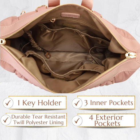 Backpack Backpack, Small Purse,Mini Diaper Bag Personal Item Travel Bag for Vacation with Multiple Straps(Dusty Rose)