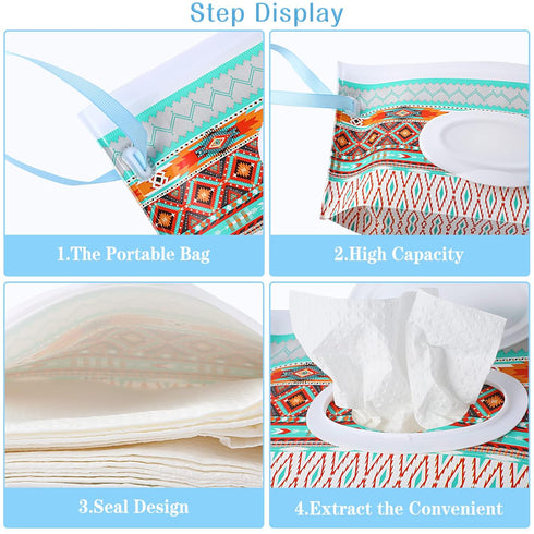FEBSNOW 4 Pack Baby Refillable Wet Wipe Dispenser, Reusable Portable Travel Wipes Holders
