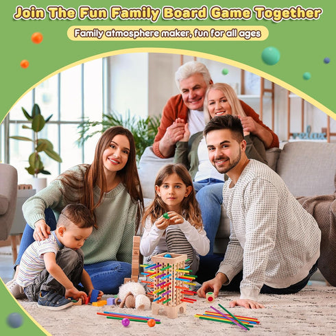 Centtechi 42 3 4 5 6 Counting Montessori Game Wooden Board Game, Colorful Wooden Sticks Dice Game Math Educational Toys