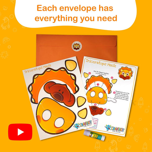 20 3-10 Craftikit Award-Winning Dinosaur Crafts for Kids - All-Inclusive Fun Dinosaur Crafts for Kids Ages - Organized