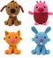 Sago Mini Plush Gift Pack, 4 Stuffed Animals with Transforming Cardboard Playhouse,