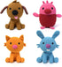 Sago Mini Plush Gift Pack, 4 Stuffed Animals with Transforming Cardboard Playhouse,