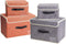 Storage Boxes with Lids 4 Pack Foldable Decorative Fabric Storage Bins for