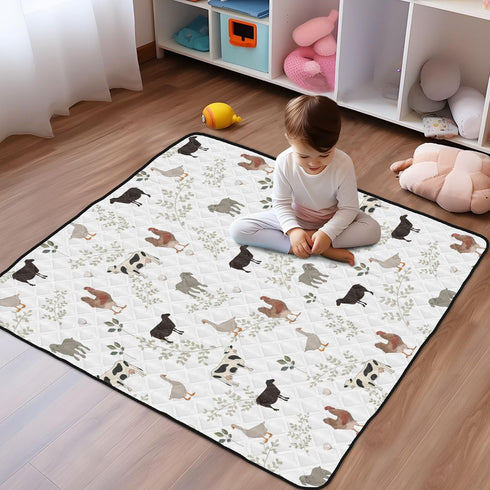 KICPOAY 50 50 Baby Play Mat Farm Cow Rooster Goose x Playpen Mats for Floor Play Gym Crawling Mat Non-Slip Cushioned