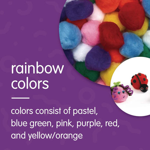 Colorations Super Fluffy Soft Acrylic Jumbo Pom Poms, Set of 50, 2 inches, Resealable Bag for DIY Crafts