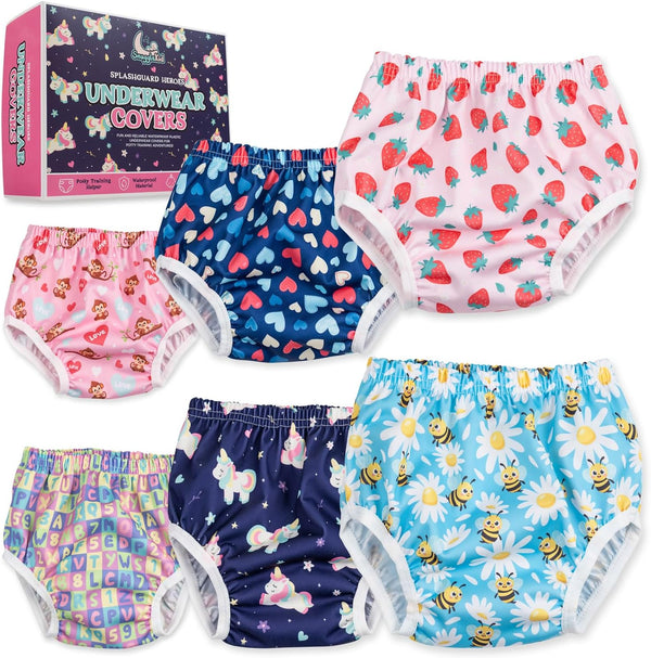 Snugglekid Waterproof Plastic Underwear for Potty Training, 6-Pack - Super-Soft Cloth Diaper Covers