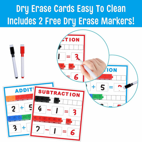 SpriteGru Math Linking Cubes, Manipulatives with Activity Cards for Kids Kindergarten Learning Activities