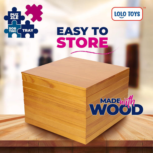 LOLO TOYS 8 8 Inch, 1500 Premium Wooden Puzzle Trays Stackable x Sort up to Pieces Durable Sorting Tray Organizer