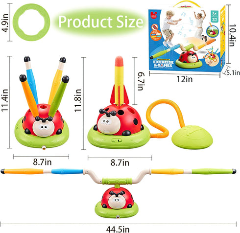 Pobaiyi 3 1 4-8 5-7 8-13 in Musical Jump, Toss Ring Game and Stomping Launch Rocket Launcher for Kids Outdoor Toys