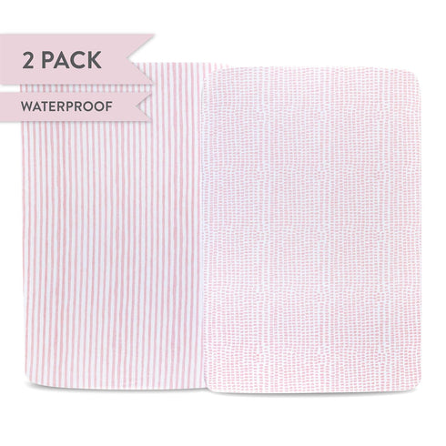 Pack 2-Pack Elys & Co. Waterproof and Play/Mini Crib Sheets All-in-One Mattress Protector and Fitted Playard Sheets