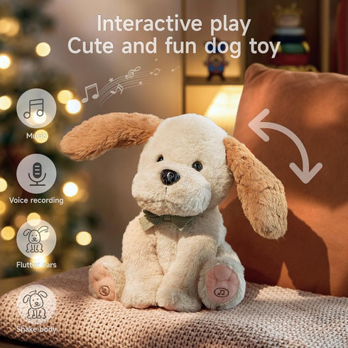 10 TUMAMA Baby Animated Plush Dog, Interactive Singing Talking Puppy Dog Stuffed Animal Toys