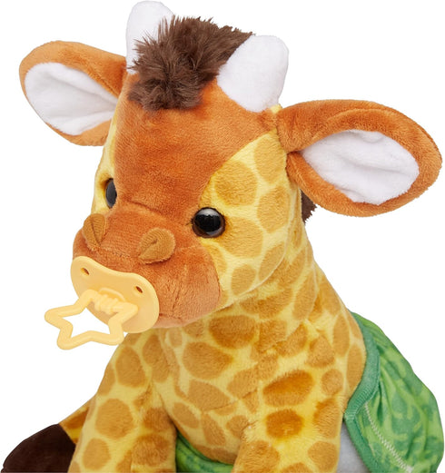 Melissa & Doug 11-Inch Baby Giraffe Plush Stuffed Animal - Includes Pacifier, Diaper, and Baby Bottle