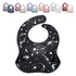 Silicone Baby Bib with Food Catcher - Adjustable Waterproof Feeding Bib for 4-36 Months, Paint Splatter on Black
