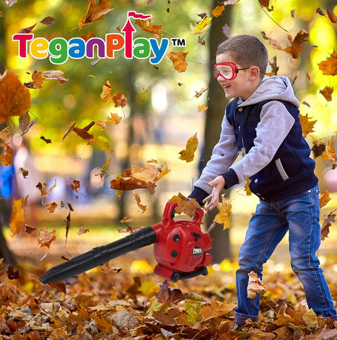 Set Trimmer Power Garden Tools for Kids Battery Operated Toy Leaf Blower, Hedge and Chainsaw Pretend Play for Boys