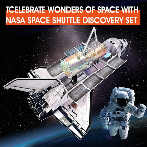 NASA Space Shuttle Discovery 3D Puzzles for Kids and Adults, Rocket Ship Building Toys for Ages 5-14, 126 Pieces