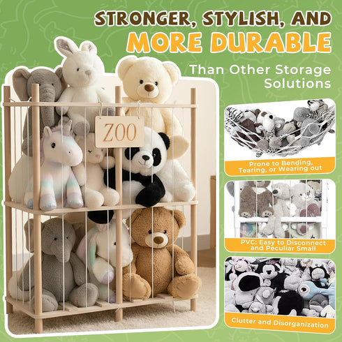 aiwo Large Stuffed Animal Storage Toy Organizer for Kids Room, Toy Chest Teddy Bear Storage for Toddlers, Stuffy