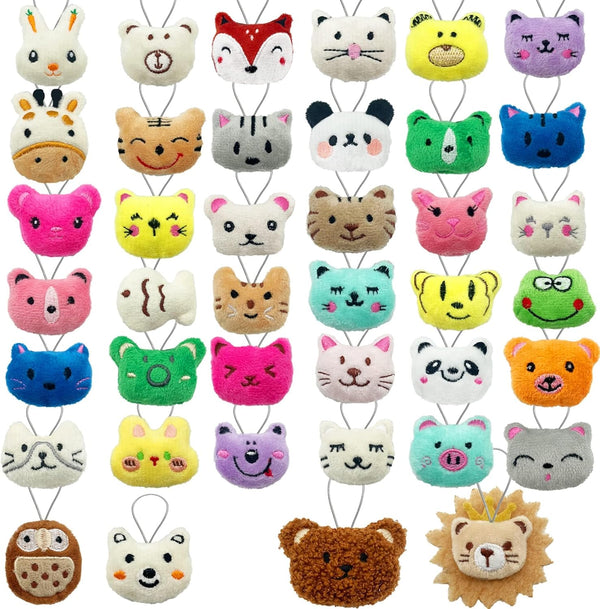 40 PCS Mini Animal Plush Toys Set, Cute Small Stuffed Toy Keychains for Party Favors and Goody Bags