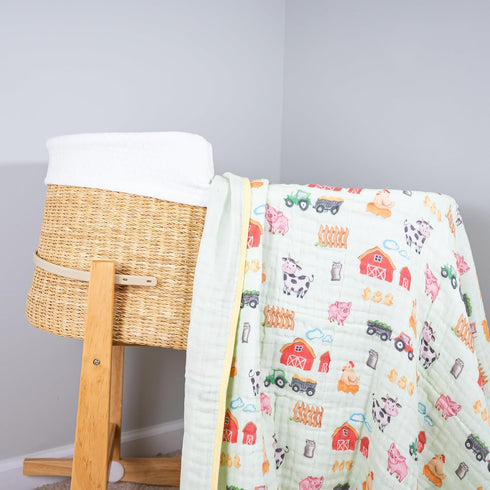 100% 6 47"x 47" LollyBanks Muslin Baby Blanket Cotton, Muslin Quilt Lightweight, Layers Soft Blanket Neutral, Toddler