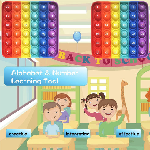 Alphabet Number Fidgety Pops, 1 Pcs ABC Learning Educational Letter Popper Game for Stress Relief