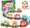 Toys for Toddlers, 11 Magnetic Wooden Animals Train Set, Montessori Learning Activities, Birthday Gifts for Kids