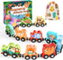 Toys for Toddlers, 11 Magnetic Wooden Animals Train Set, Montessori Learning Activities, Birthday Gifts for Kids
