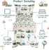 4 Set Country Sets Mooreeke Pieces Toddler Bedding - Brown Train Town Toddler Comforter for Boys, Includes Comforter